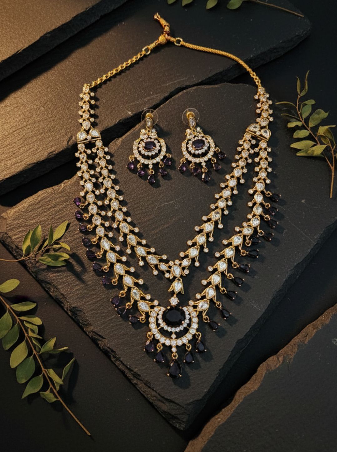 DIAMOND STYLE LAYERED NECKLACE