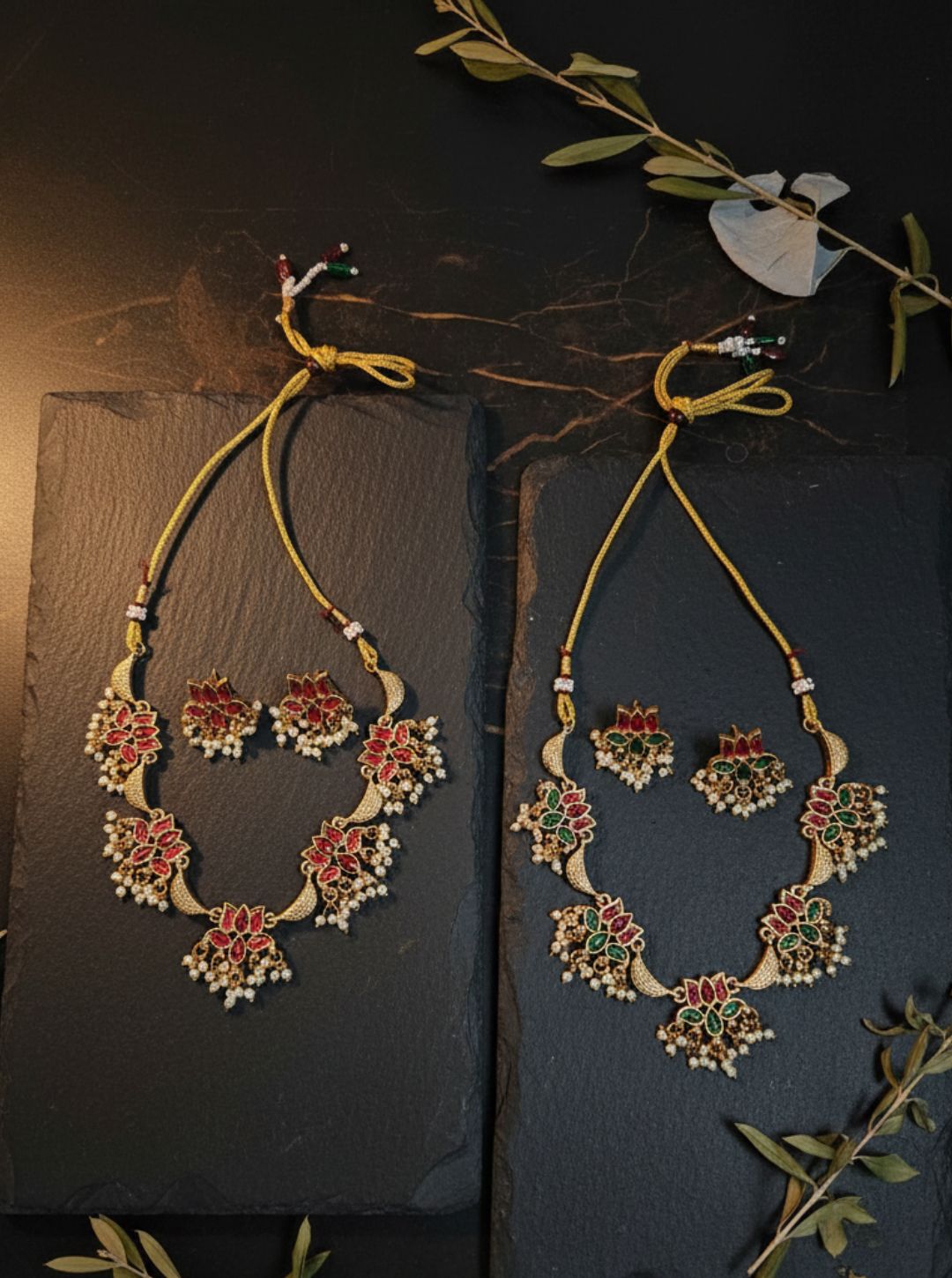 RUBY FLORAL NECKLACE
