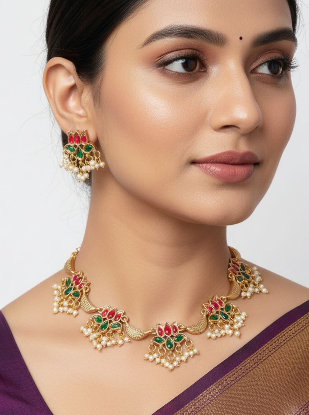 RUBY FLORAL NECKLACE