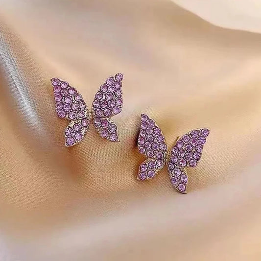 CRYSTAL BUTTERFLY EARRINGS