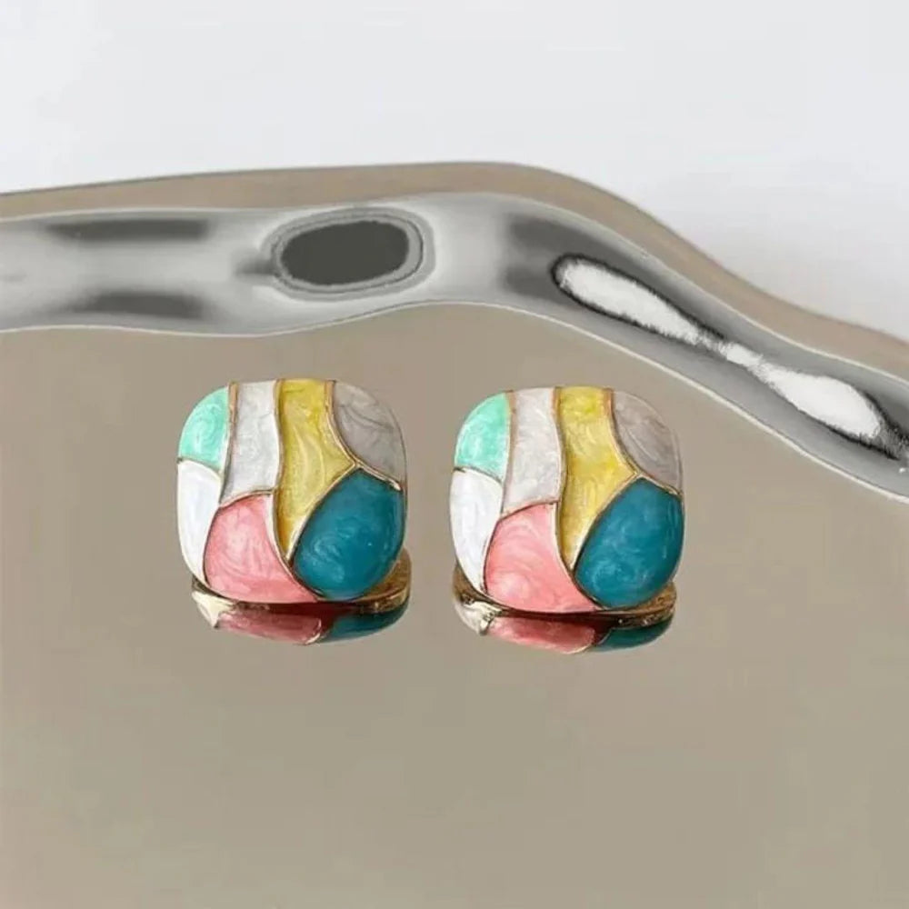 PASTEL MOSAIC SQUARE EARRINGS