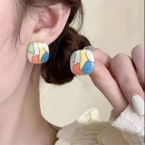 PASTEL MOSAIC SQUARE EARRINGS