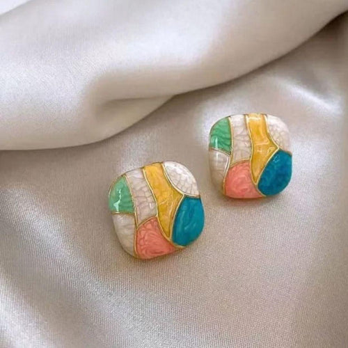 PASTEL MOSAIC SQUARE EARRINGS