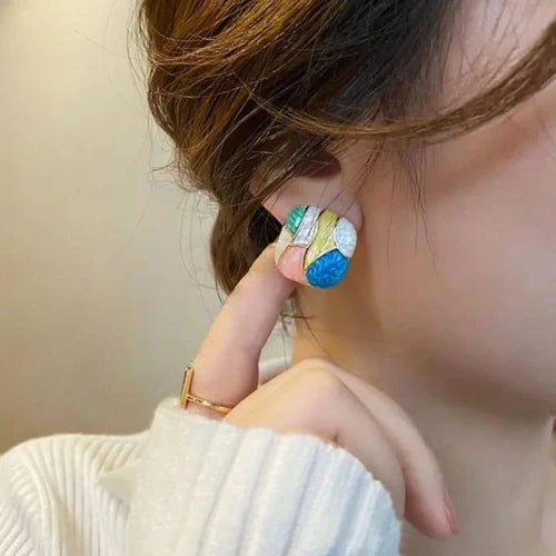 PASTEL MOSAIC SQUARE EARRINGS
