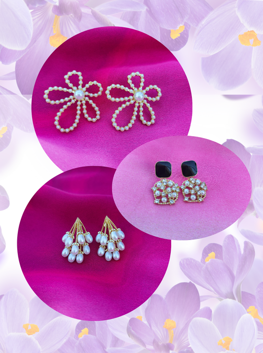 PEARL ELEGANCE COMBO EARRINGS