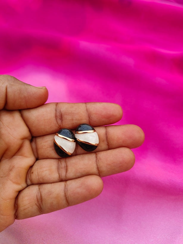 6COLOR OVAL DUOTONE EARRINGS