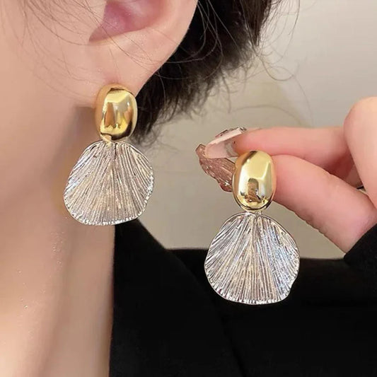 TWO-TONE TRIANGLE EARRINGS