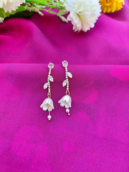 SNOWBELL CRYSTAL DROP EARRINGS