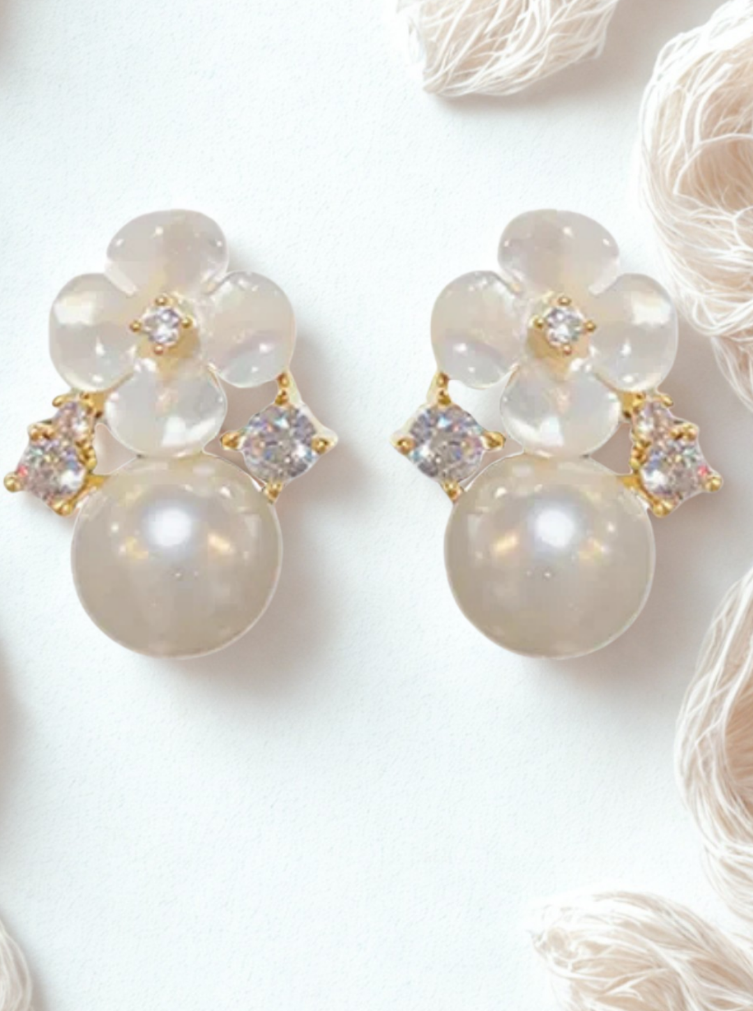 Lightweight pearl stud earrings for weddings and daily wear – Ladybreeze