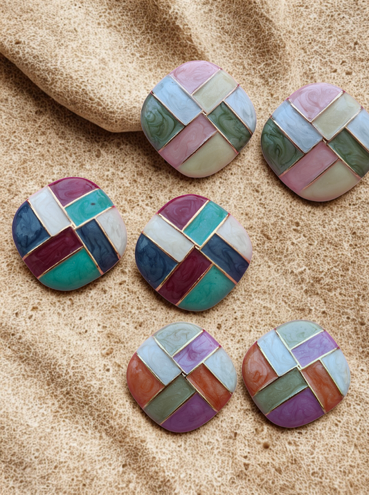 VINTAGE JEWEL TONE EARRINGS