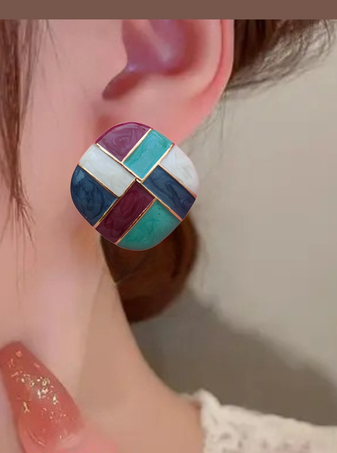VINTAGE JEWEL TONE EARRINGS